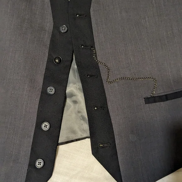 INC Men waistcoat vest Medium with chain - Picture 3 of 3